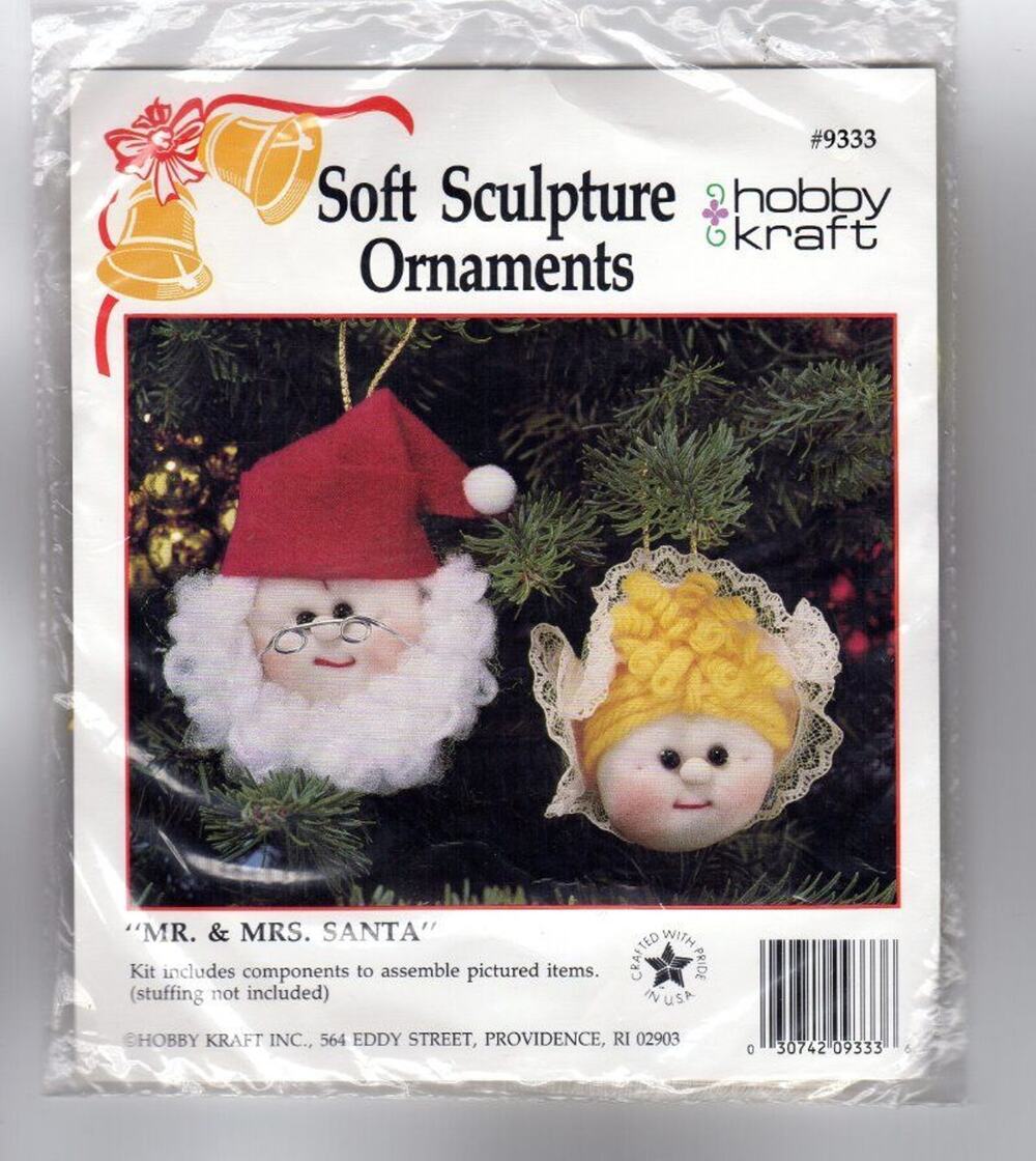 MR & MRS SANTA CLAUS Christmas Holiday Soft Sculpture Ornaments Hobby Kraft New